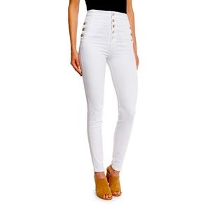 J Brand Natasha Sky High Skinny white jeans